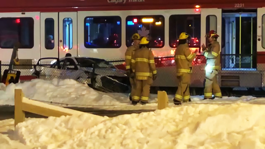 C Train and vehicle collide in downtown Calgary [Video]