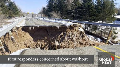Washout from floods damaging roads across New Brunswick [Video]