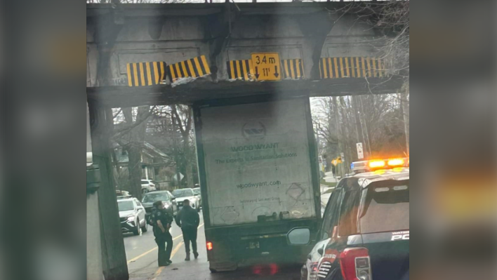 Another truck hits Kitcheners Park Street Bridge [Video]