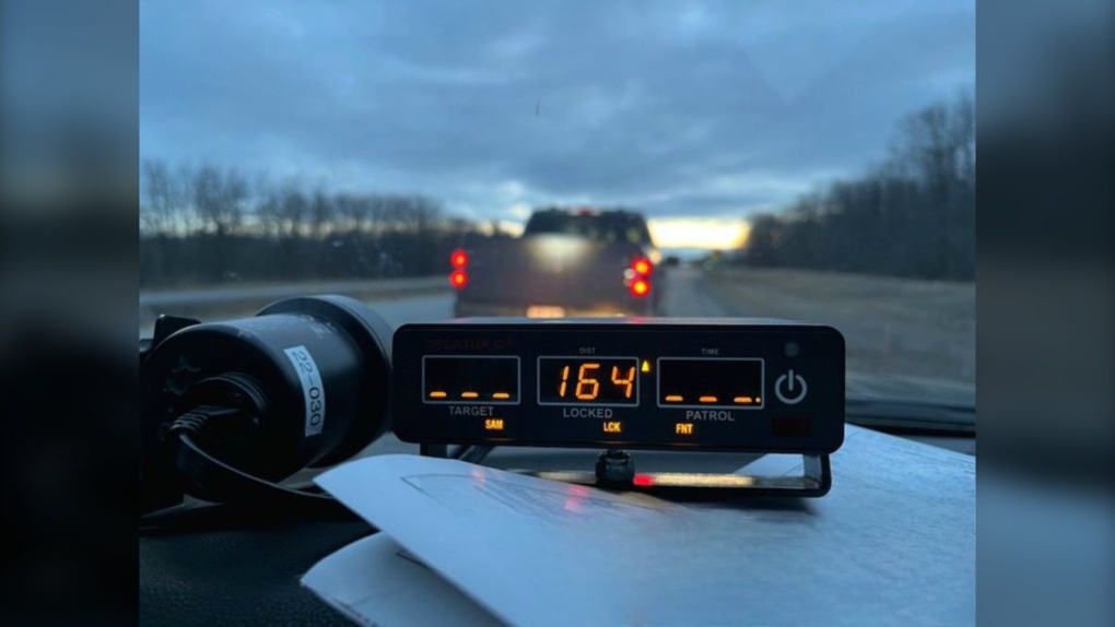 Stunt Driving: Truck going 64 km/hr over speed limit, without insurance, stopped by OPP on Highway 401 [Video]