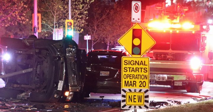 Multi-vehicle crash involving pedestrian sends 2 to hospital in Surrey, B.C. – BC [Video]