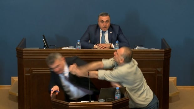 Georgia politicians brawl in parliament over contentious ‘foreign agents’ bill [Video]
