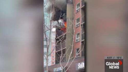 Man rescued from balcony in Jasper Avenue fire [Video]