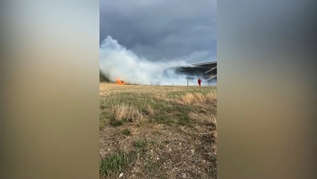 Multiple grass fires extinguished near Kipp rail yard [Video]
