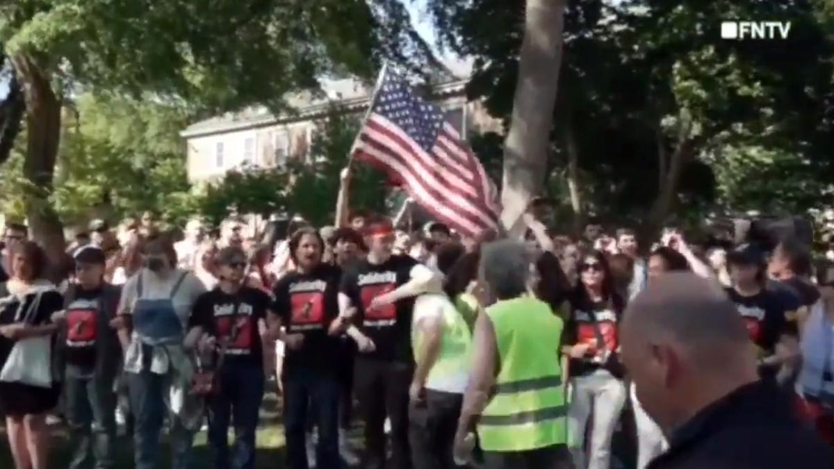 Rutgers students counter anti-Israel agitators on campus by waving American flag, chanting ‘USA! USA!’ [Video]