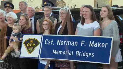 Highway 115 bridge dedicated in honour of Peterborough OPP officer who died in line of duty [Video]