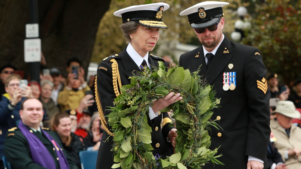 Princess Anne lays wreath at Battle of Atlantic ceremony at B.C. legislature [Video]