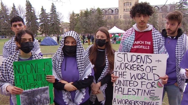 Pro-Palestinian encampment begins at U of Manitoba with list of demands for university [Video]