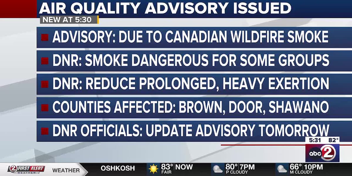 Wisconsin DNR puts out air quality advisory for Canadian wildfire smoke [Video]
