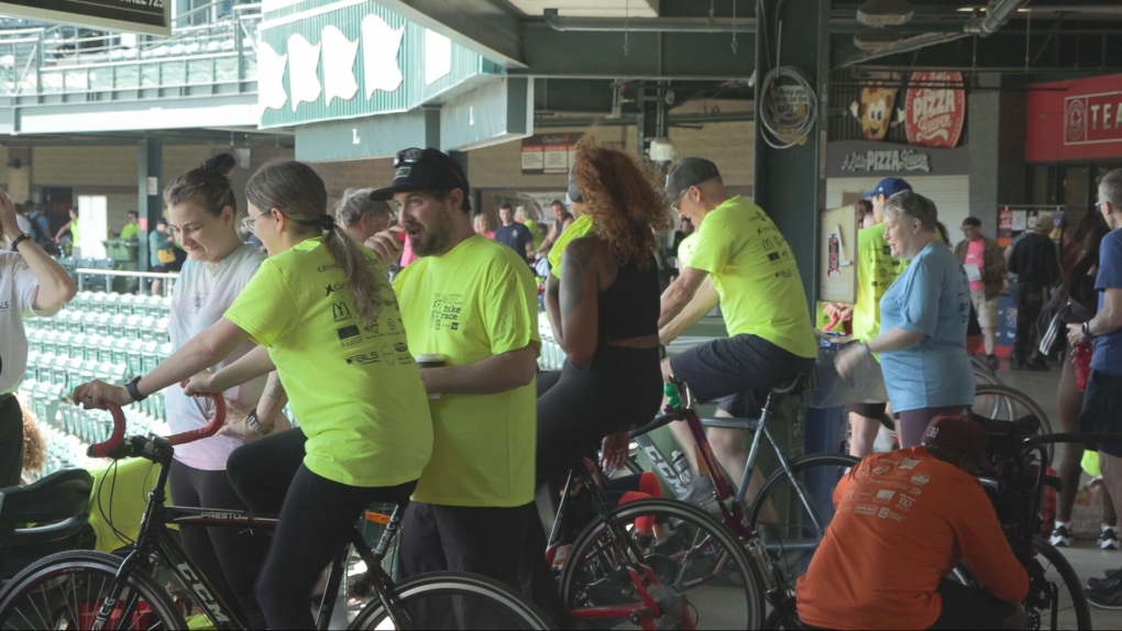 Community members gather for Cerebral Palsy Stationary Bike Ride [Video]