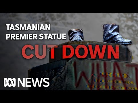 Statue of former Tasmanian premier cut down at night | ABC News [Video]