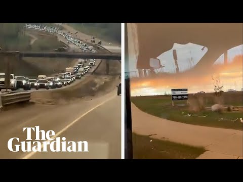 Canada wildfires: huge queues on highway as thousands evacuate oil town [Video]