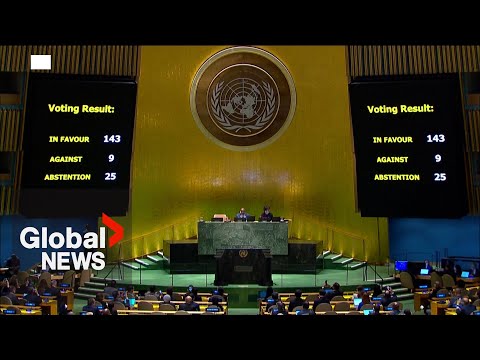 UN General assembly backs Palestinian bid to become full member [Video]