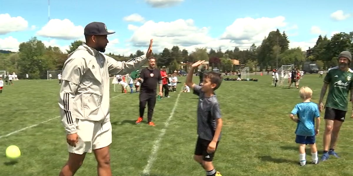 Timbers players lead 1-day soccer clinic for Portland kids [Video]