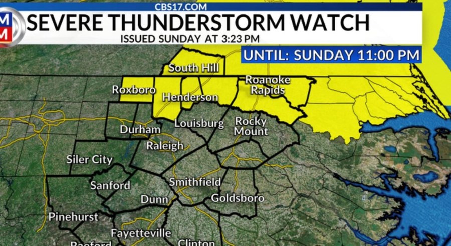 Several North Carolina counties under severe thunderstorm watch [Video]