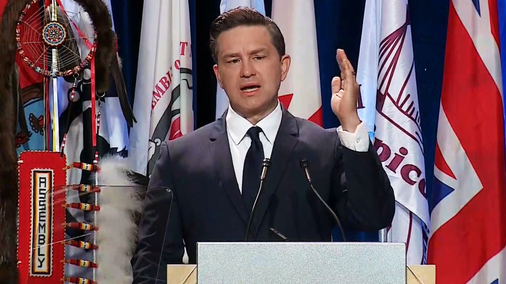 Pierre Poilievre makes speech at AFN, confronted on Harper’s legacy [Video]