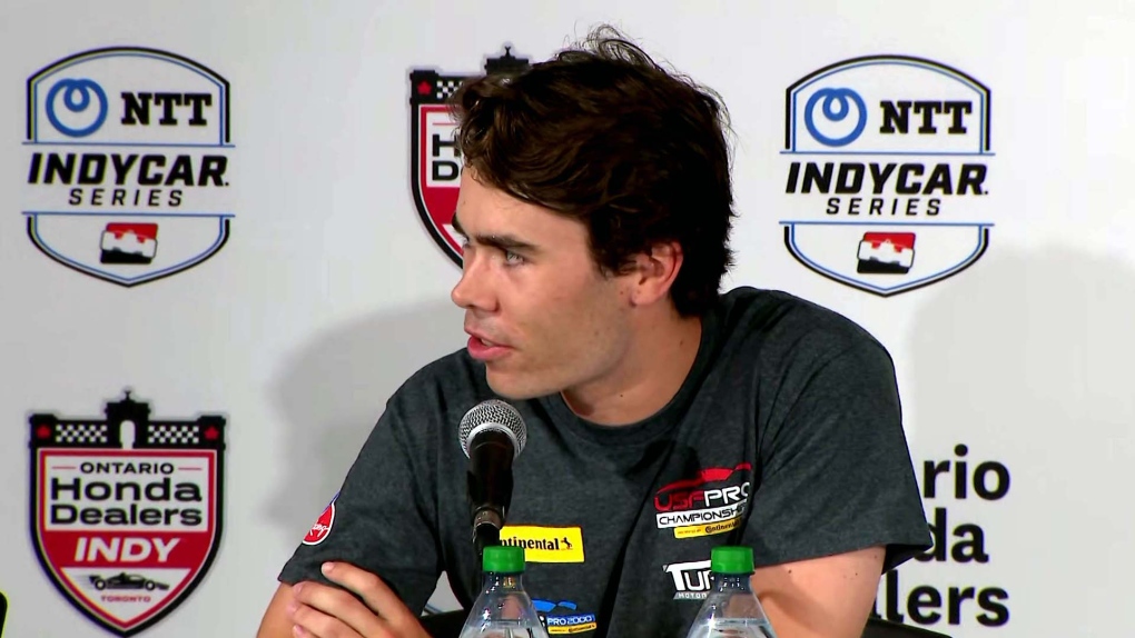 Honda Indy: Lochie Hughes almost misses press conference due to Toronto traffic [Video]