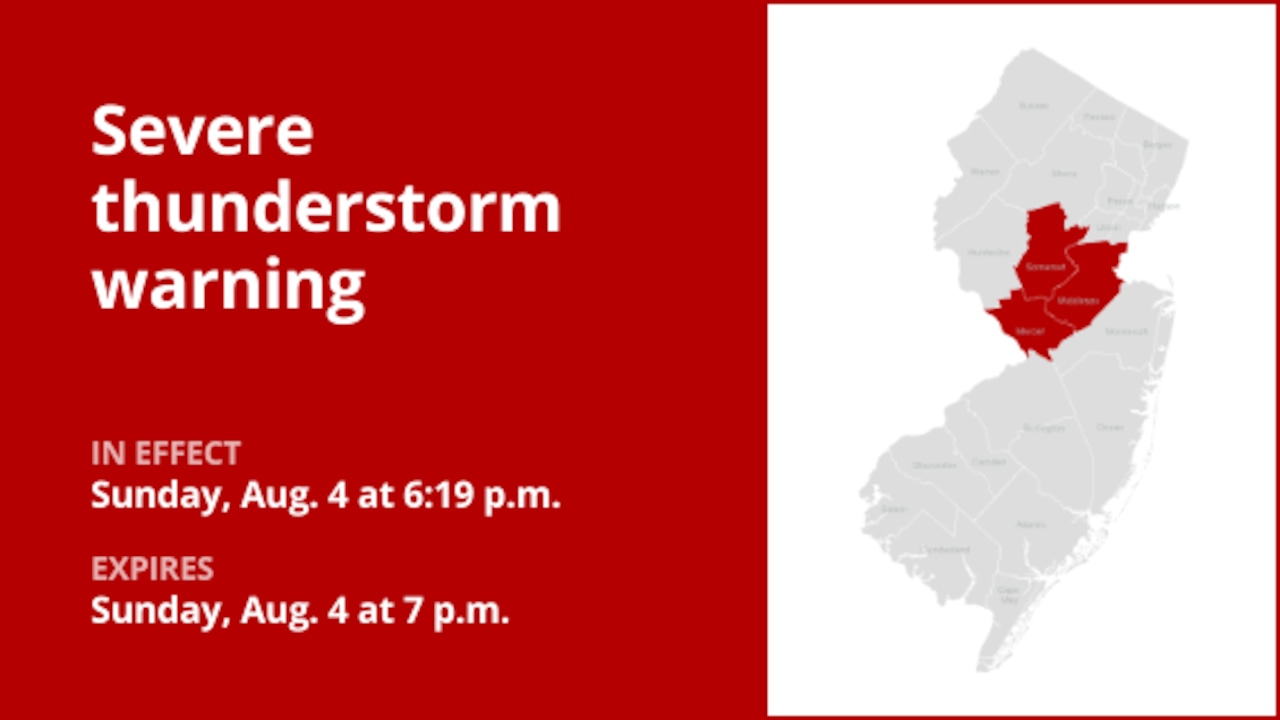 Update: Thunderstorms with damaging winds in Mercer and Middlesex counties Sunday [Video]