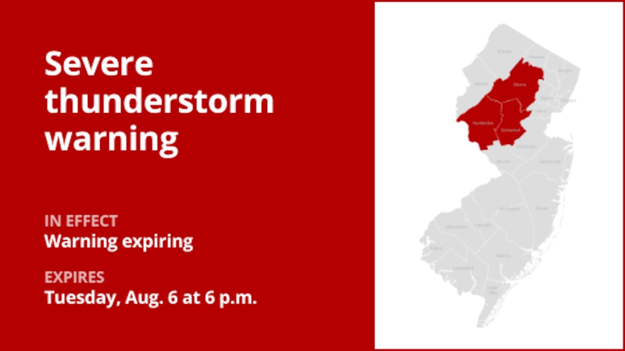 Update: The current severe thunderstorm warning will be expiring at 6 p.m. [Video]