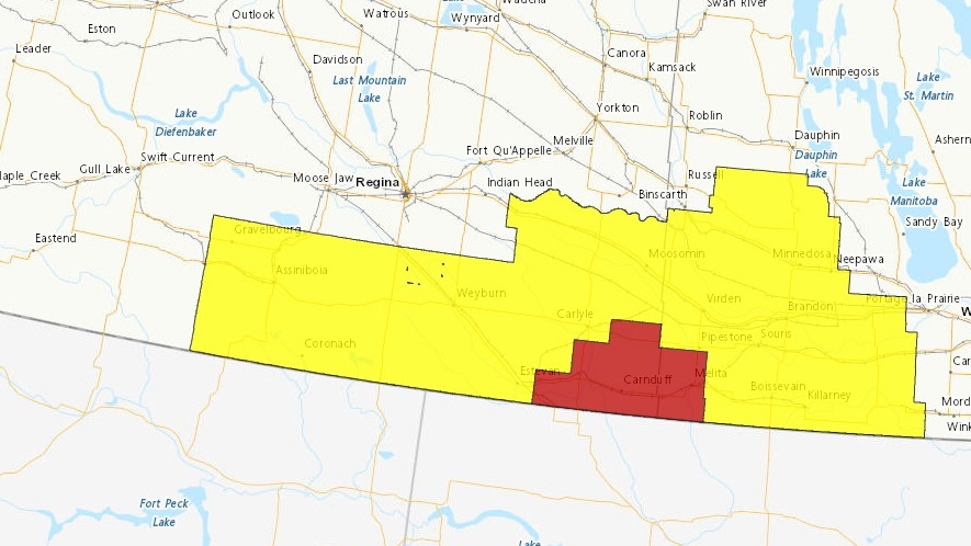 Tornado warning for Carnduff area cancelled: Environment Canada [Video]