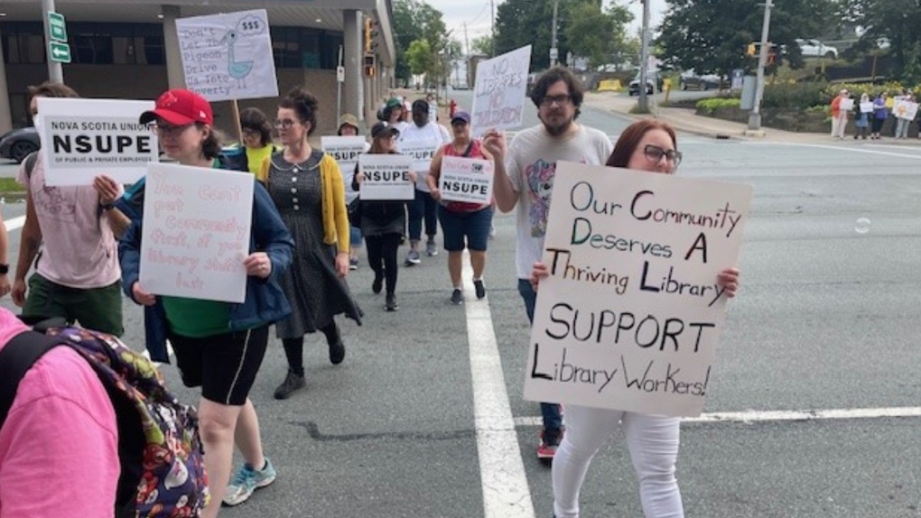 N.S. news: Halifax public library workers on strike [Video]