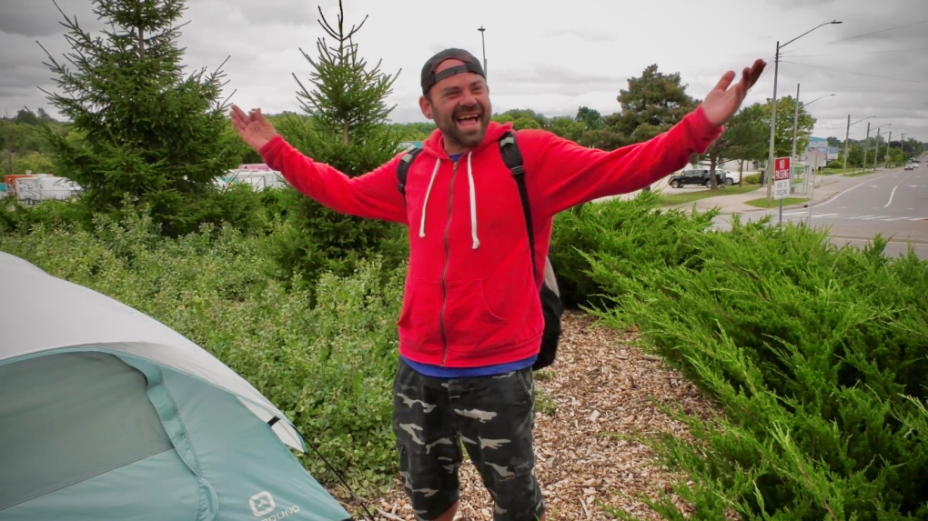 Tent set up in Kitchener roundabout [Video]