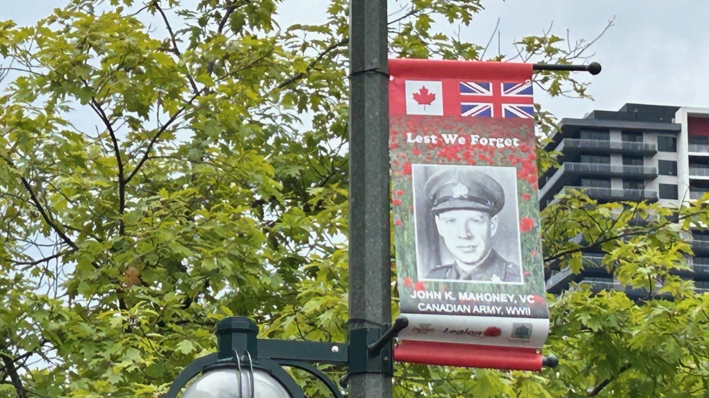 Veteran banners in downtown London [Video]