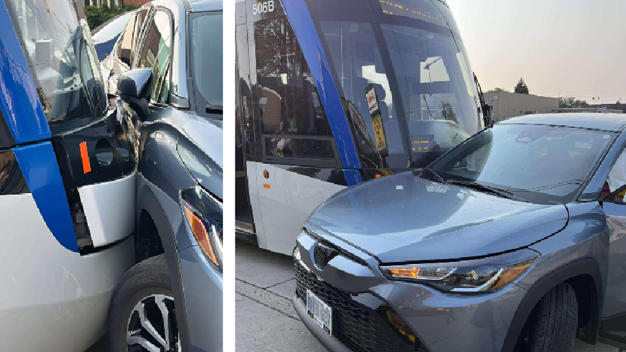 Collision in Kitchener between car and LRT [Video]