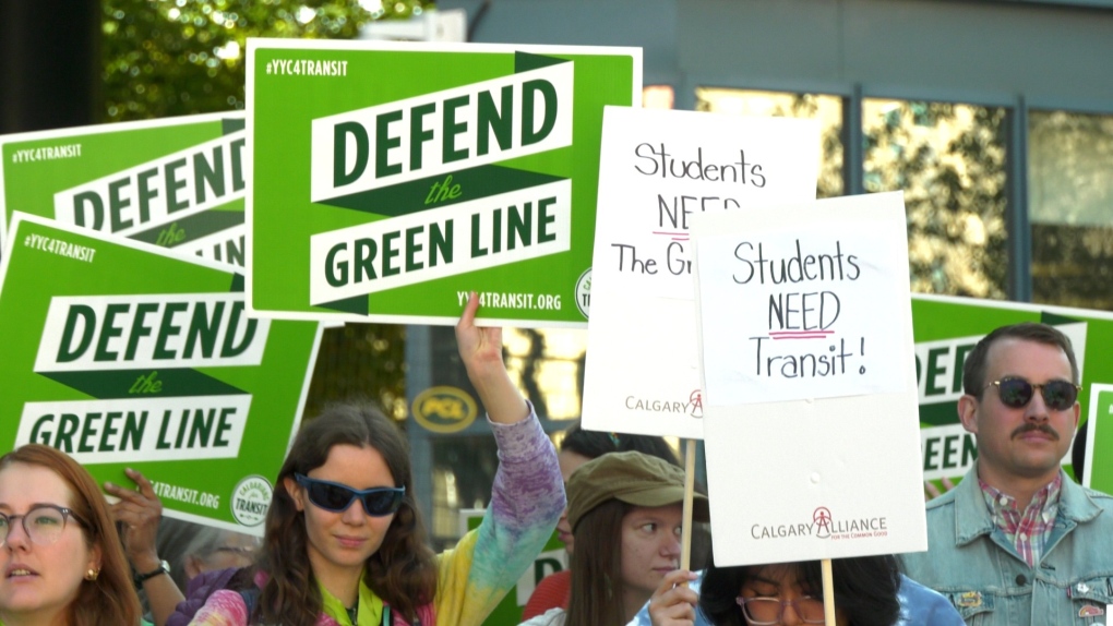 Dozens rally to save Green Line as council considers project’s future [Video]