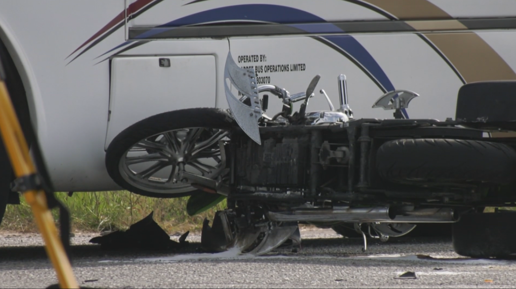 Life threatening injuries for motorcycle driver following south end collision [Video]