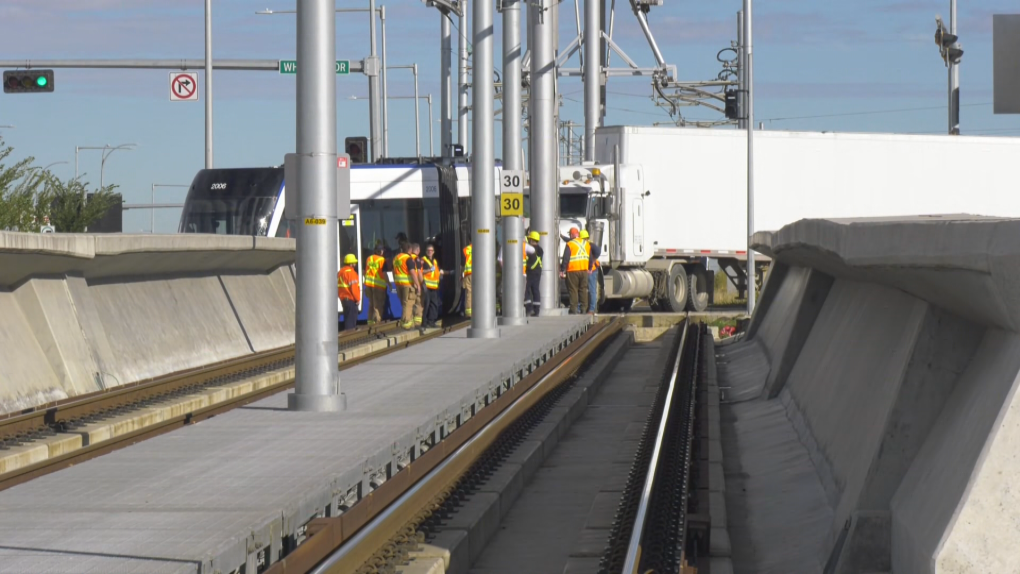 Semi, LRT collide in southeast Edmonton [Video]