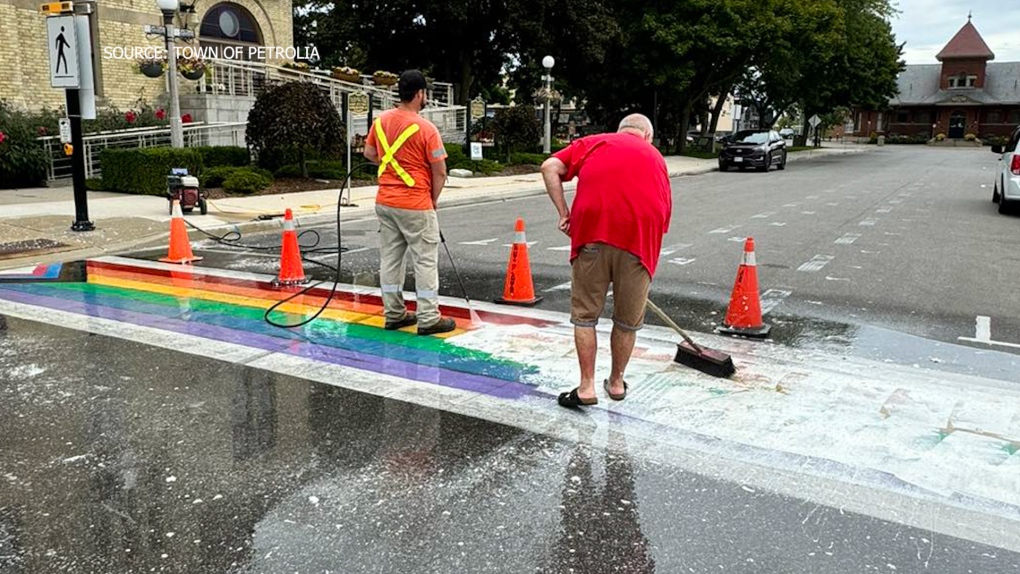 Pride crosswalk vandalised in Petrolia [Video]