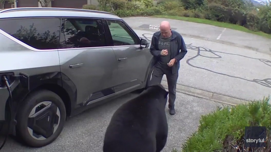 Bear charges at man in his own garage [Video]