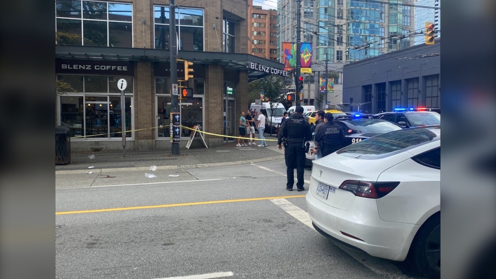 Pedestrian struck at Granville and Davie streets: VPD [Video]