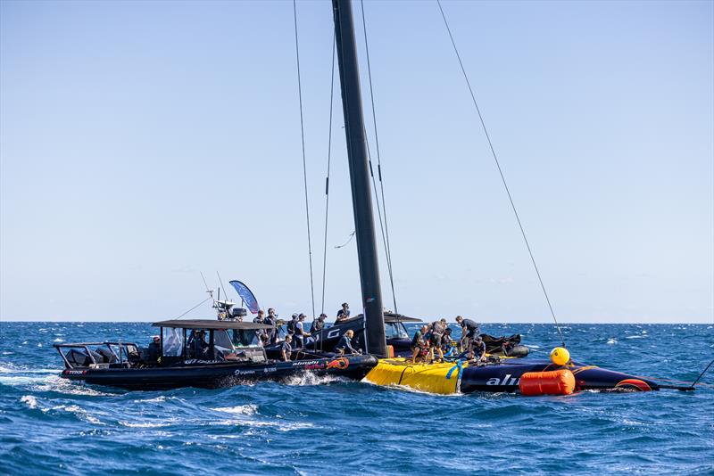 America’s Cup: Alinghi Red Bull Racing capsizes during training [Video]