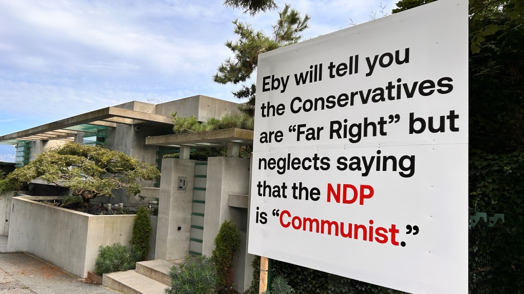 Sign at Chip Wilson’s mansion calls B.C. NDP ‘communist’ [Video]