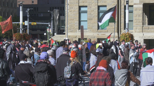 Pro-Palestinian rally held at Calgary City Hall [Video]