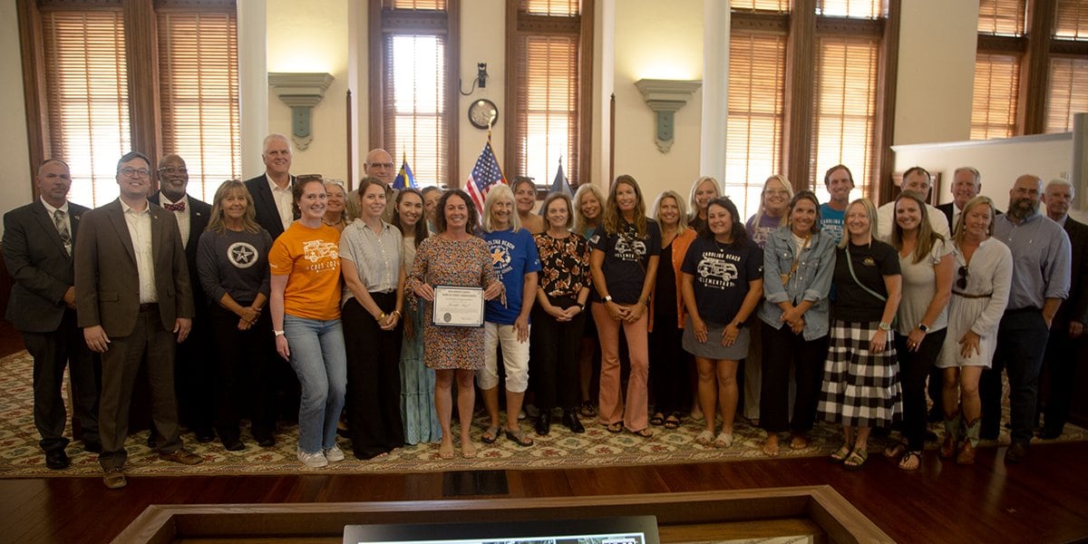 Carolina Beach principal recognized at NHC commissioners meeting for heroic efforts during tropical storm [Video]