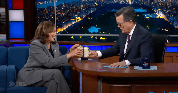 Kamala Harris calls Donald Trump a loser, sips beer with Stephen Colbert – National [Video]