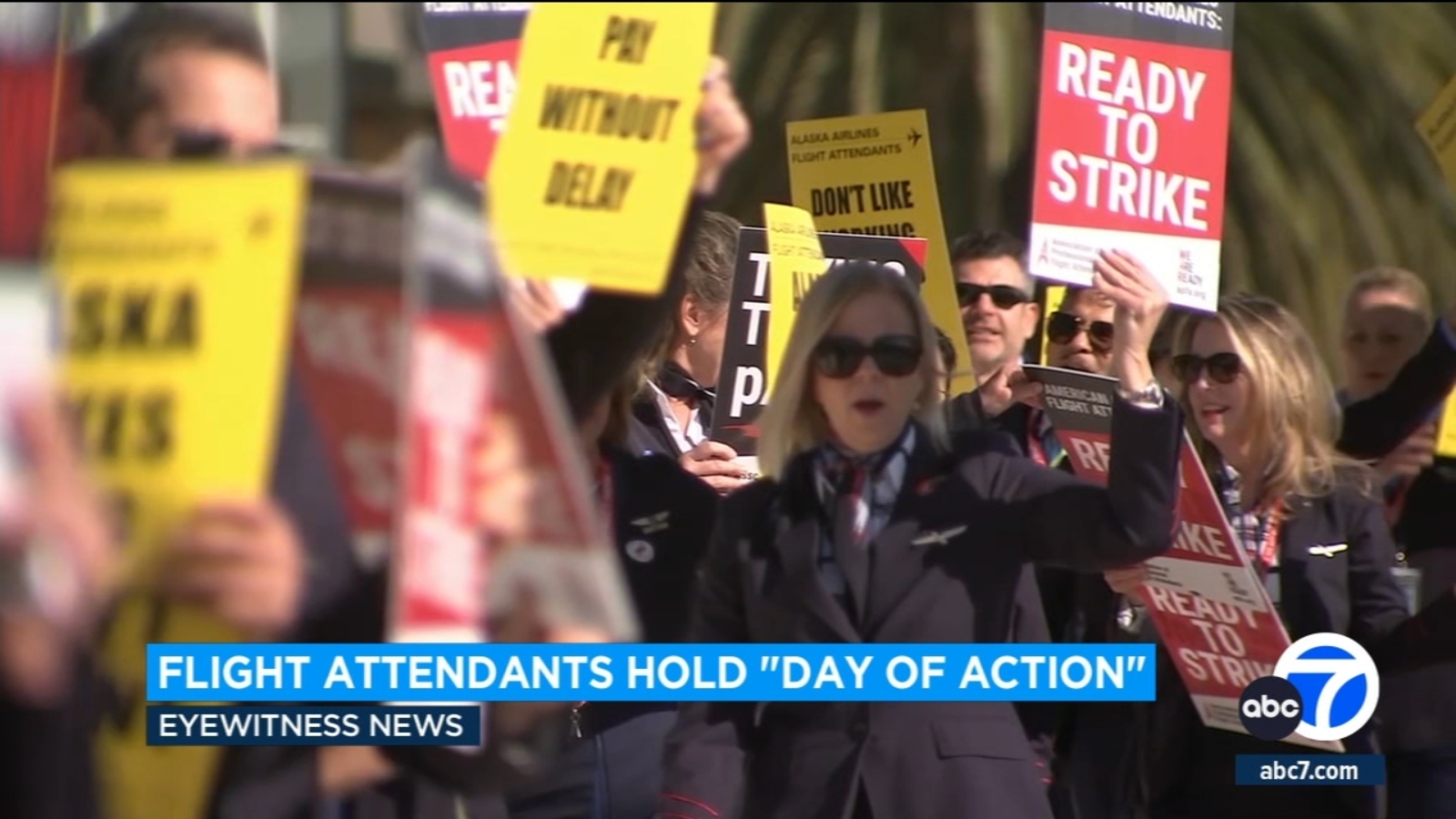 Flight attendants hold protest at LAX, nationwide as part of ‘Day of Action’ [Video]