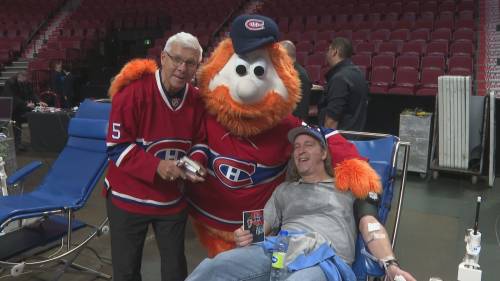 Habs players roll up their sleeves to give back at annual blood drive [Video]