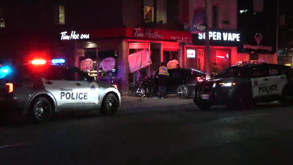 Tim Hortons in Toronto damaged after car crash [Video]