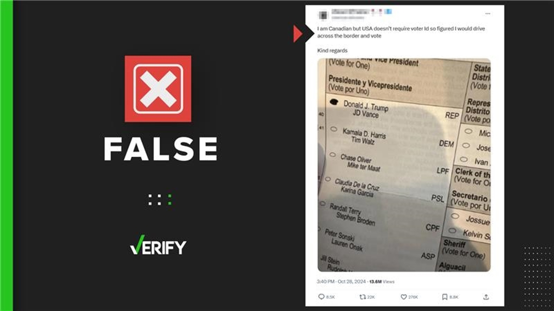 Posts about Canadian casting 2024 ballot without ID is fake [Video]