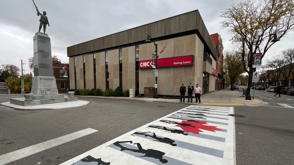 Commemorative crosswalks being installed before Remembrance Day [Video]