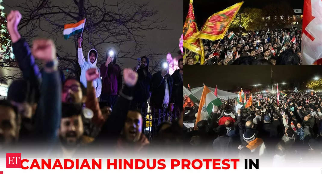 Brampton: Thousands take out solidarity rally against Khalistani attacks on Hindu temples in Canada - The Economic Times Video