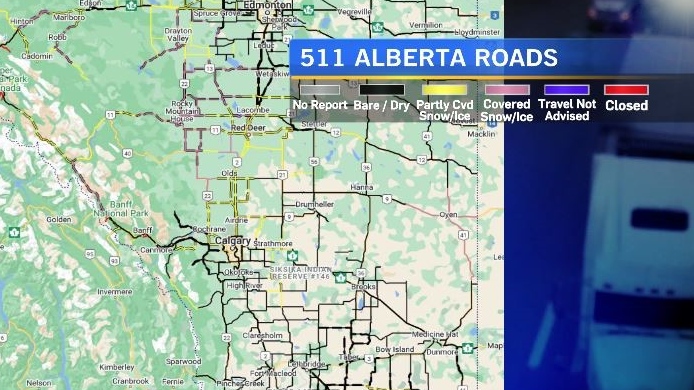 Calgary weather: Poor driving conditions reported along central Alberta highways [Video]