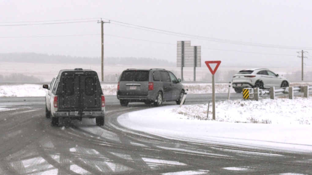 Calgary roads: Messy morning commute from November snow [Video]