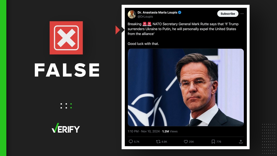 Viral Mark Rutte quote about Trump, U.S. NATO expulsion is fake [Video]