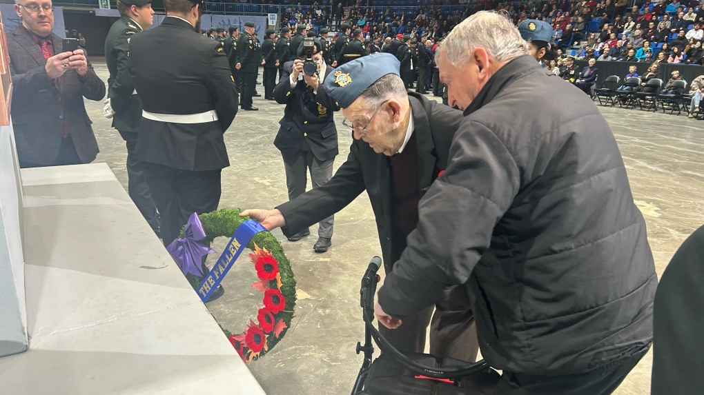 WWII veteran the reviewing officer for TD Station ceremony [Video]