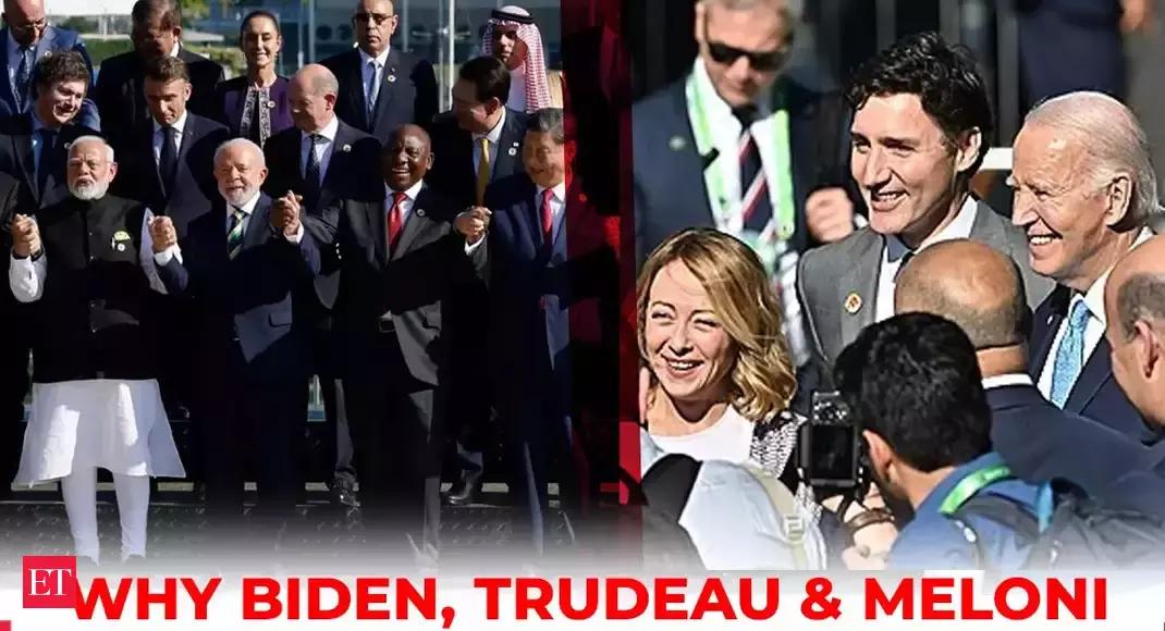 US Prez Biden, Italian PM Meloni & Canada’s Trudeau skip G20 family portrait: Know why – The Economic Times Video